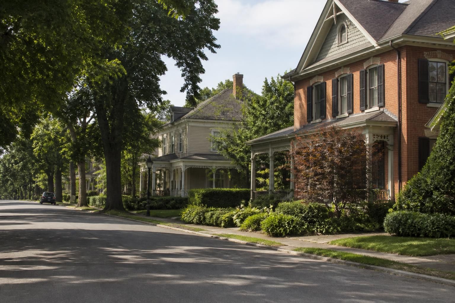 Historic neighborhood street in Amherstburg, Ontario.