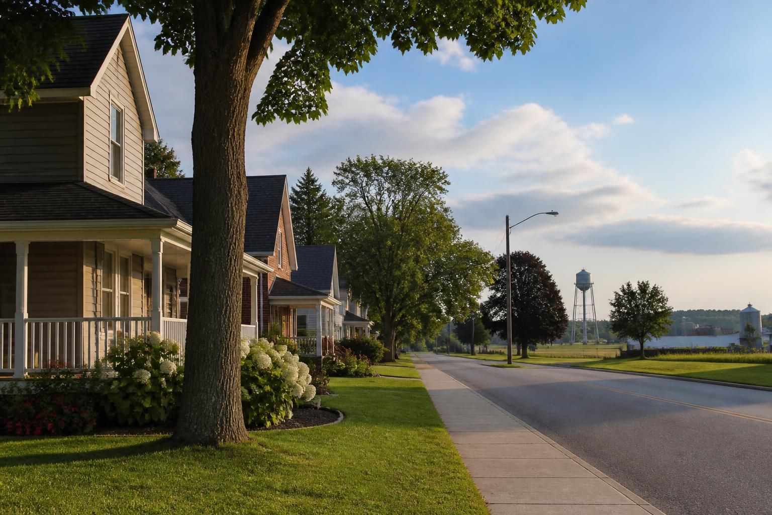 Peaceful neighborhood setting in Elmstead, Ontario.