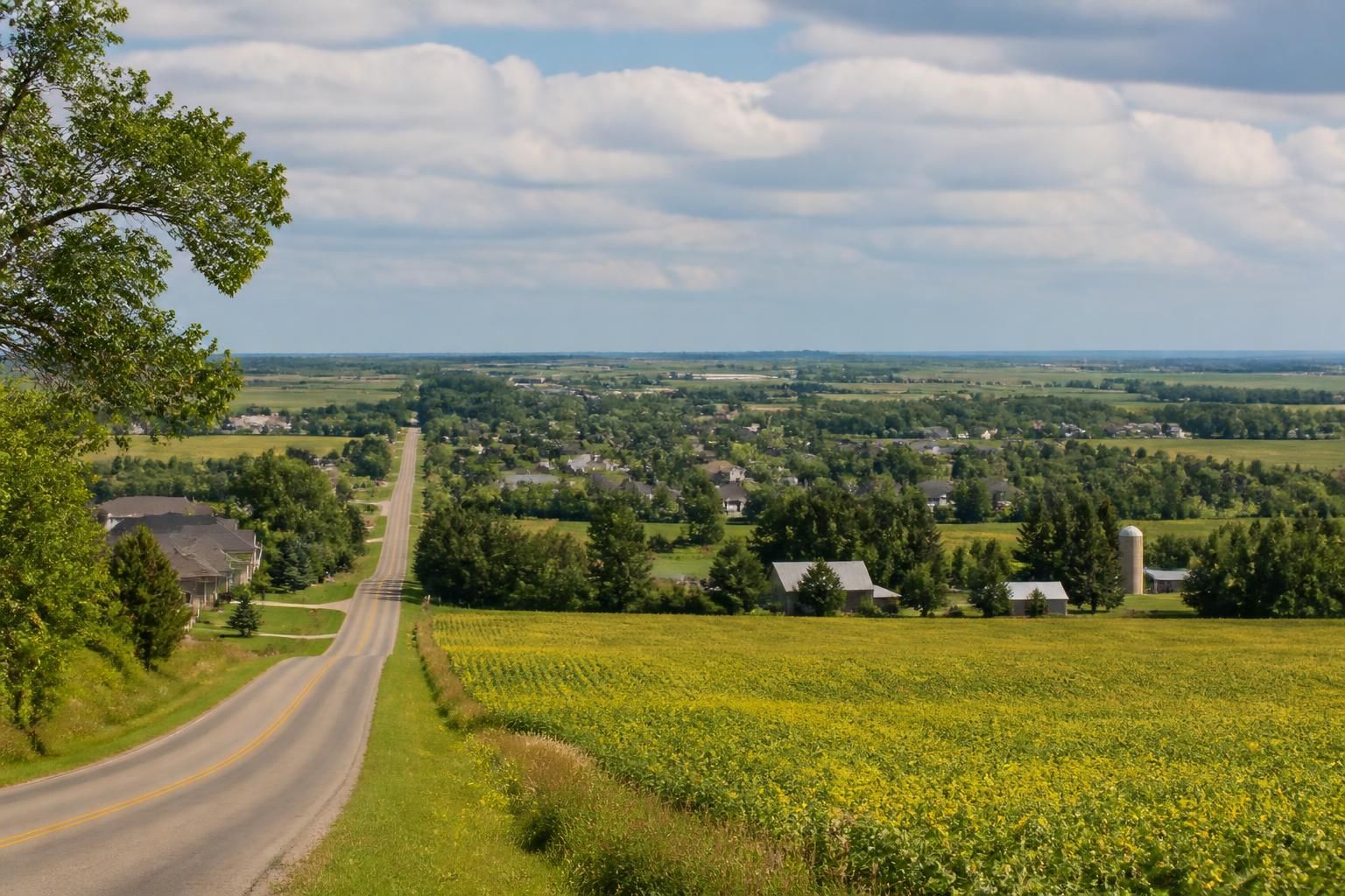 Broad county landscape in Essex County, Ontario.