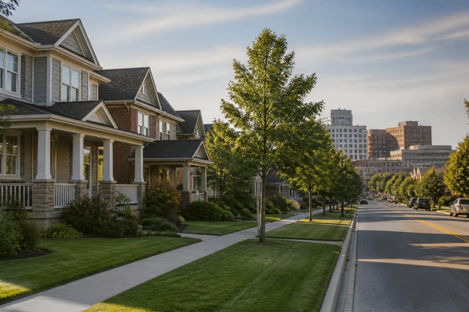 Attractive neighborhood scene in Kingsville, Ontario.