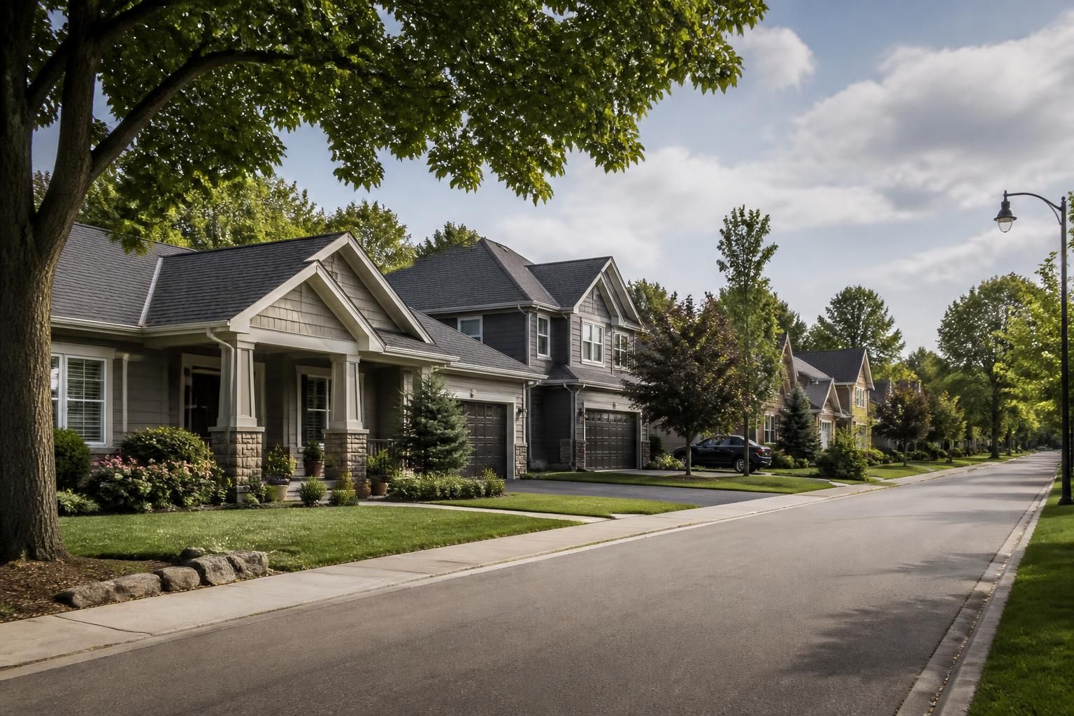 Neat residential street in Maidstone, Ontario.